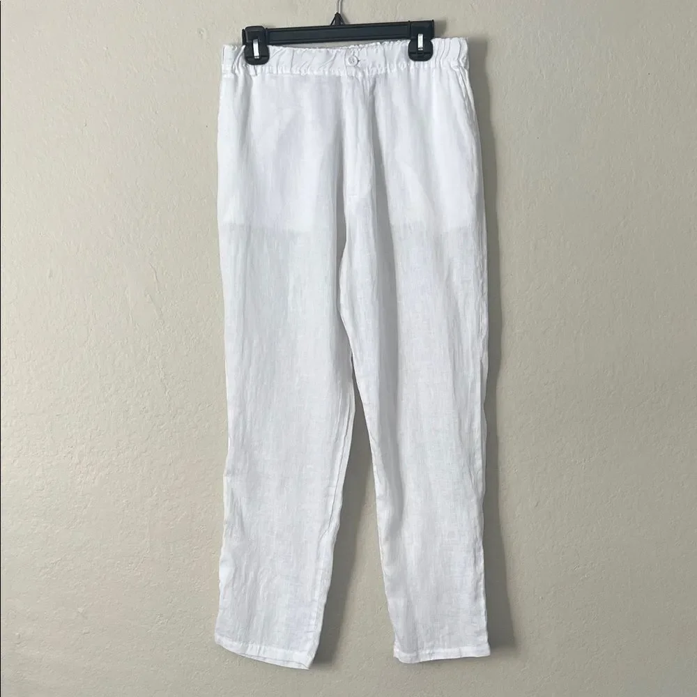 Like New! FRANZESE Collection (Made in Italy) Linen Pants White in Size L